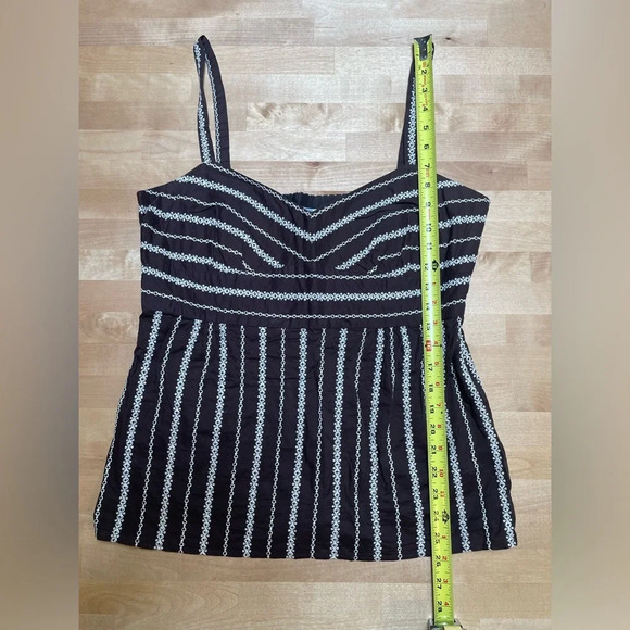 LOFT Women’s Cami Tank Brown Embroidered Sweetheart Size 12 Empire Waist EUC - Picture 13 of 15